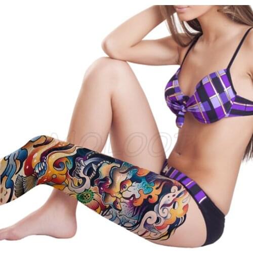 Full Arm Waterproof Temporary Tattoo Sticker Color Myth Prajna Wave Lotus Fake Tatoo Flash Tatto Body Art for Man Woman