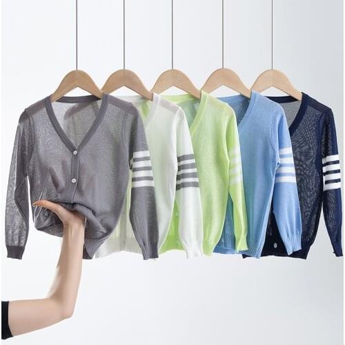 2-8T Toddler Kid Baby Boys Girls Clothes Summer Knitted Cardigan Sweater Thin Knit Top Cute Sweet Sun Protection Knitwear
