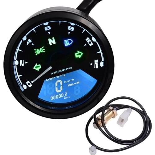 WUPP Motorcycle Speedometer LED digita Indicator light Tachometer Odometer ometer Oil Meter Multifunction With night vision dial