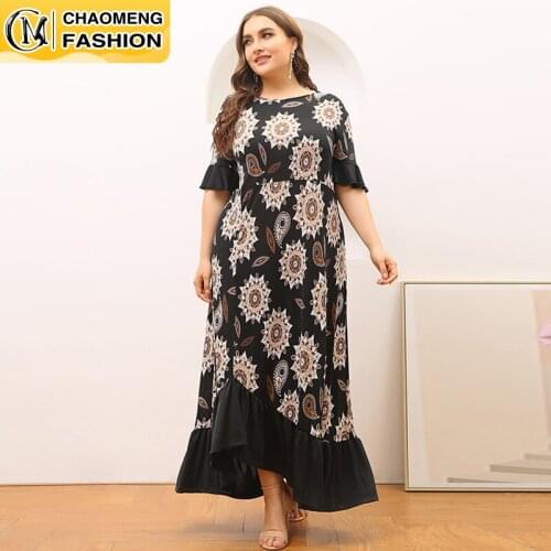 2021 New Fashion Print Design Women Clothes Plus Size High Quality Womens Casual Dress Femme Robe Clothing Elegant Vestidos