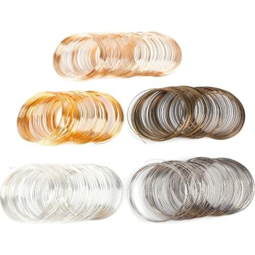 100Loops 60mm Dia Round Bangle Memory Steel Wire Beading Bracelet Components Findings Making Metal Jewelry New DIY