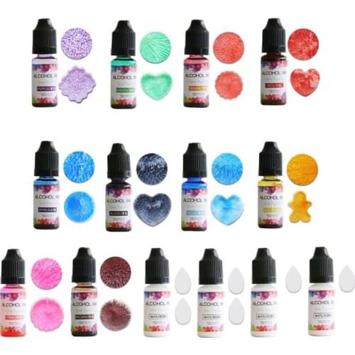 14Color 10ML Alcohol Ink Diffusion Resin Pigment Kit Liquid Colorant Dye Art DIY C90D