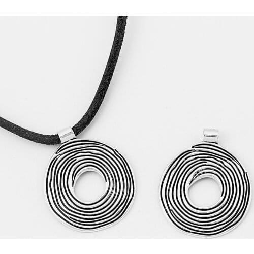 3PCS Tibetan Silver Open Spiral Swirl Vortex Round Charms Pendant for Necklace Jewellery Making Findings Accessories 36mm