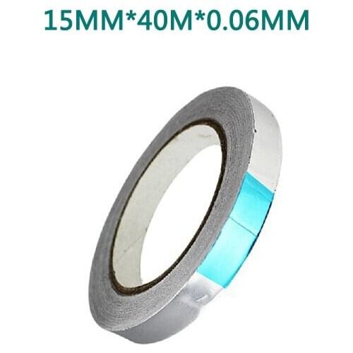 Aluminum Foil Tape 15mm * 40M * 0.06MM Aluminum Adhesive Tape Free Shipping