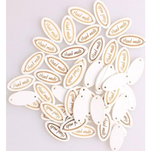White Oval Letter Wooden Buttons for Handwork for Clothing Scrapbooking Crafts DIY Needlework Accessories Button Decoratives E