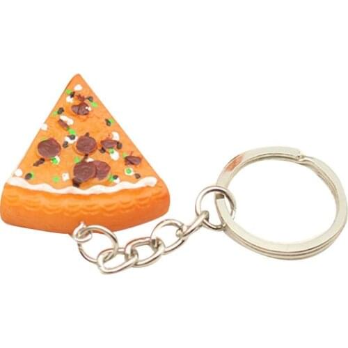 Chic Imitation Pizza Pendant Keychain Key Ring Holder Hanging Bag Purse Decor