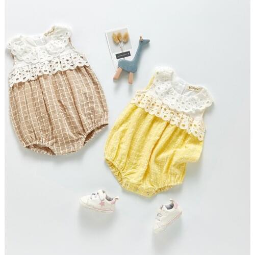 Baby Romper Jumpsuit Summer Newborn Baby Girls Romper Clothes Sleeveless Lace Baby Sunsuit Girls Outfits Cotton Infant Playsuit