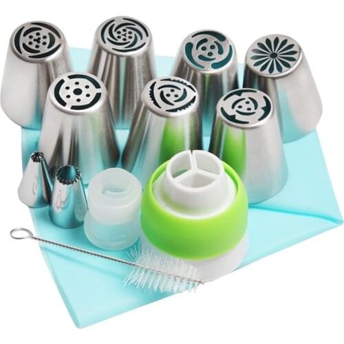 DIY Cake Decorating Nozzles Stainless Steel Icing Piping Nozzle Pastry Tips Tulip Flower Cookie Chocolate Mold Baking Tool