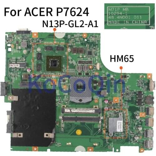 For MEDION P7624 Notebook Mainboard M71P MB 10294-1 43.4N001.011 HM65 N13P-GL2-A1 DDR3 Laptop Motherboard