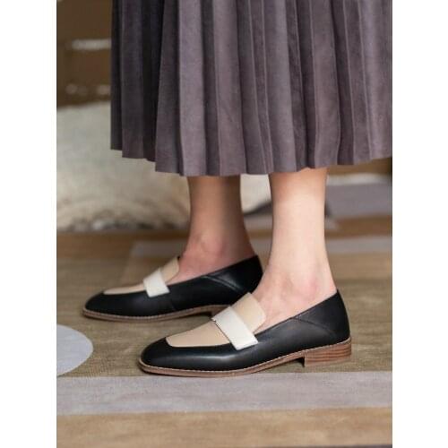 EshtonShero Women Loafers Shoes Genuine Leather Womens Ladies Platforms Flats Heels Party Casual Shoes Slip On Mules