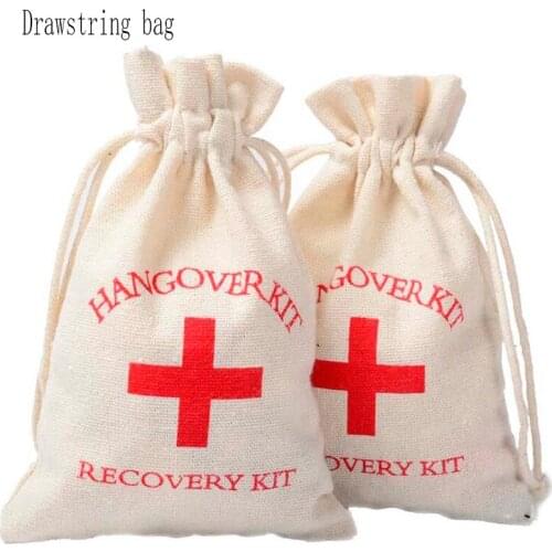 10pcs cotton hangover tool bags, first aid bags, wedding event Halloween party gift packaging bags