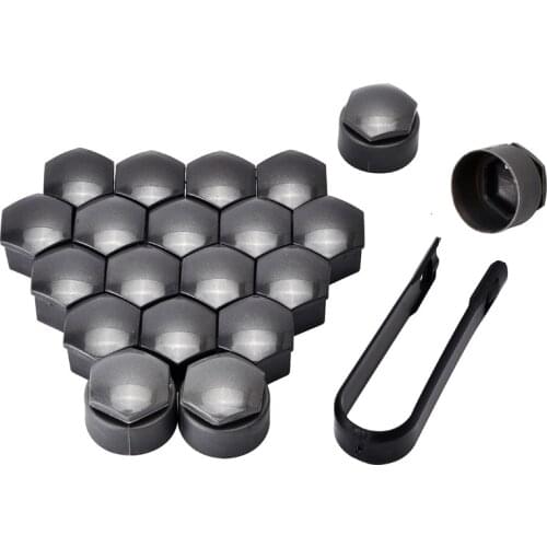 NS Modify Car Tyre Wheel Hub Covers Locking Caps For Audi A4 A5 A6 Q3 Q5 16 Pcs 17mm Nut Caps 4 Pcs 23.9mm Antitheft Nut Caps