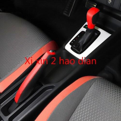 For Honda Fit 2021 leather hand-sewn handbrake gear cover car interior decoration