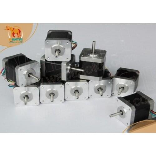 Best Selling! Wantai 10 PCS Nema 17 Stepper Motor 42BYGHW609 56oz-in 40mm 1.7A CE ROSH ISO CNC Router Plasma Grind Foam Laser