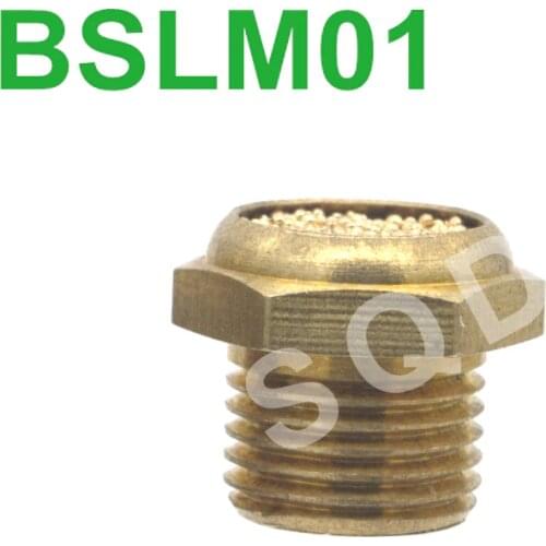 BSLMM5 BSLM01 BSLM02 BSLM03 BSLM04 M5 1/8 1/4 3/8 1/2 FSQD AIRTAC Mini Silencer Pneumatic Muffler Fittings Copper Flat BSL BSLM