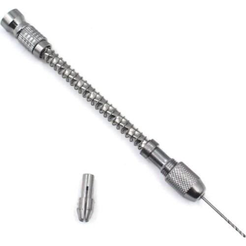 Mini Spiral Hand Drill Full Metal Hand Twist Drill Manual Punching Tool Semi Automatic Manual Drilling Woodworking Tool