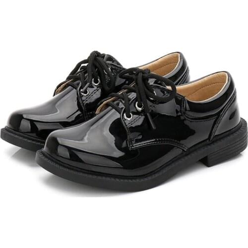 2020 New Kids Leather Wedding Dress Shoes for Boys Brand Children Black Gentleman Shoes Boys Formal Wedge Sneakers 28-37