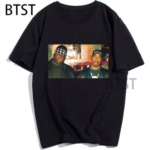 New Tupac Shakur and Biggie Smalls T-Shirt Women men Summer Funny Vintage T-Shirt Streetwear unisex Clothes Hip Hop Harajuku top