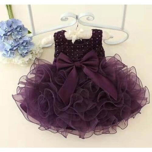 New baby girl dress tulle baptism dress girl 1 year birthday beaded party wedding baby costume childrens tutu clothing L1819XZ