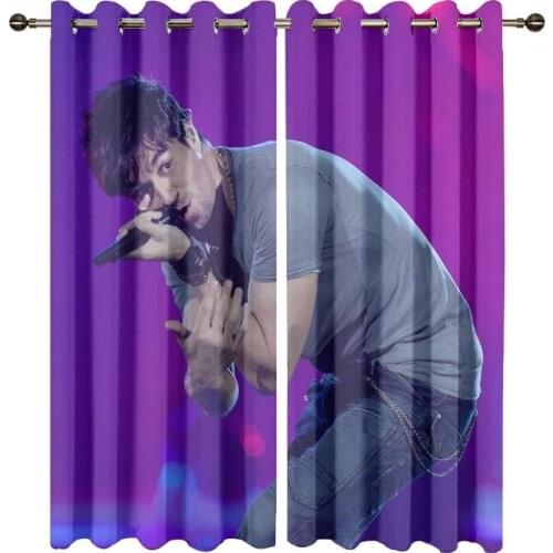 Customized Window Curtains For Bedroom Modern Enrique Iglesias Print Curtains For Living Room High Density Fabrics Window Shade