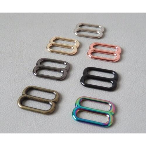 100Pcs/Lot Wholesale 20mm Metal Buckle Slider For Bag Backpack DIY Accessory Adjuster Belt Loop Hardware Dog Pet Collar Clasp