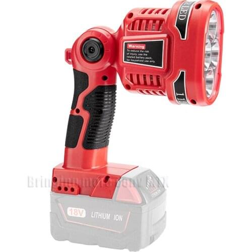 For Milwaukee 18V 20V Led Portable Spotlight Super Bright Led Work Light Rechargeable Lampe Led light Tool battery Pistol Light