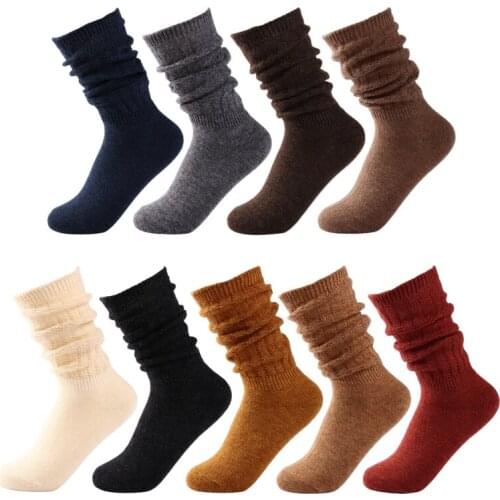 RMSWEETYIL Slouch Slouchy Scrunch Socks for Women Long Tall Loose Stacked Thick Warm Wool Knit Boot Tube Casual Crew Sock Winter