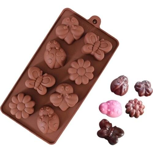 8 Even Silicone Chocolate Mold Bee Shape Chocolate Baking Tool Non-stick Fondant Jelly Candy Mold 3D Cake Decoration Accessorie