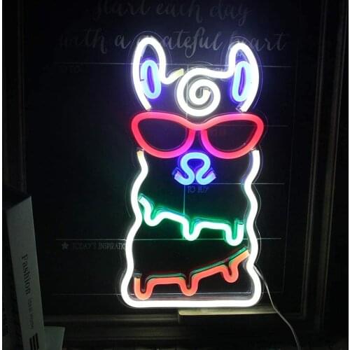 Led Alpaca Neon Light Colorful Alpaca Neon Sign Light Home Decor Usb Powered Art Decorative Night Light Indoor For Bedroom Party
