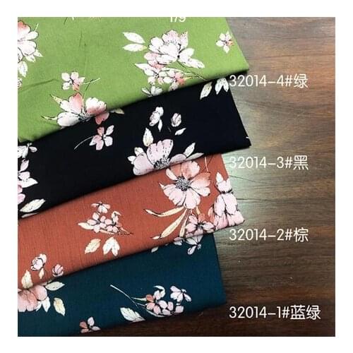 Rayon fabric dark floral printed fabric dress fabricLFCK080084