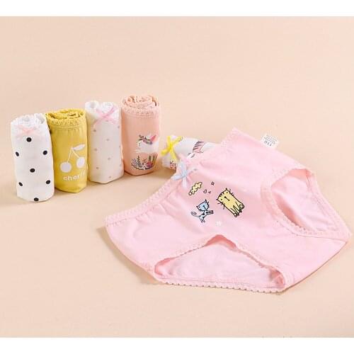 2pcs Per Pack Girls Panties Cotton Student Kids Underwear 2-9Years Panties Young Puberty Girls Underpant KF293