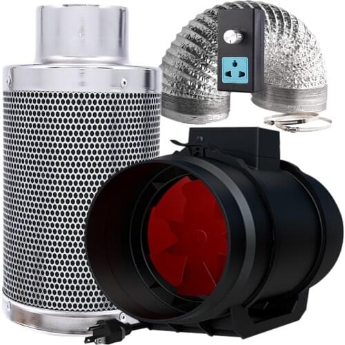 4 inch 190CF indoor Duct fan Ventilation Fan with Variable Speed Controller for Growbox Indoor Hydroponics Grow Tent Ventilation