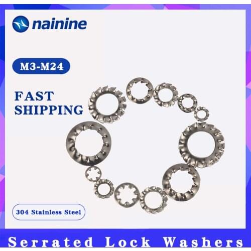 [M2-M30] 304 Stainless Steel Internal Toothed Washers DIN6798J