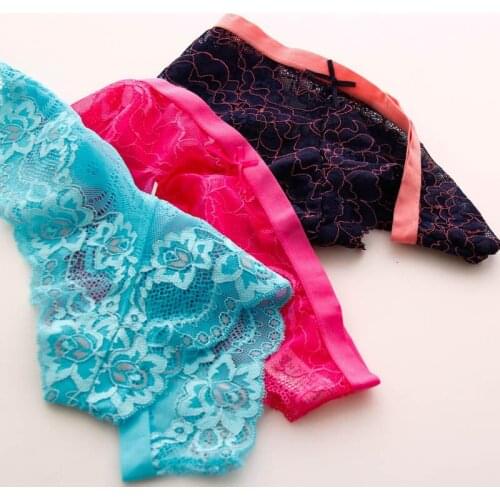 Womens Briefs Ultra Thin Lace Low Waist Underwear Hollow Out Plus Size Panties