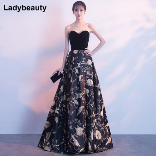 Ladybeauty 2019 Sweetheart Long Evening Dress The Bride Sexy Sleeveless Lace-up Back Vintage Party Formal Dresses Custom