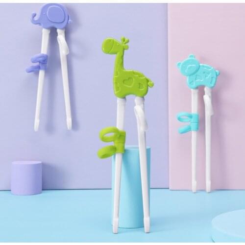 1Pair Chopsticks For Kids Learning Cartoon Chop Sticks Reusable Training Cute Children Tableware Set