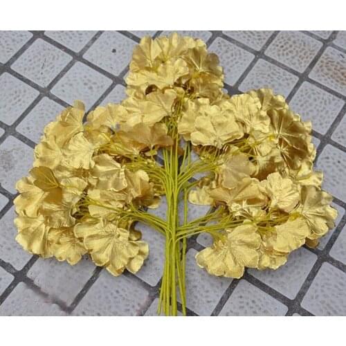 12pcs 60cm Gold Ginkgo Biloba Maidenhair Tree Leaf Leaves Branch Silk Artificial For Wedding Home Office Hotel Decoration