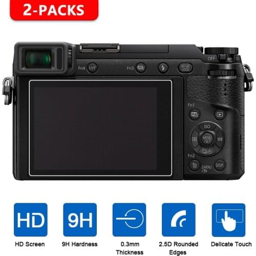 2Pcs Tempered Glass Screen Protector for Panasonic GH5 GH5s GH4 GH3 GX9 GX8 GX7 Mark III G9 G8 GX85 GX80 G85 G80 GF9 GF8 GX800
