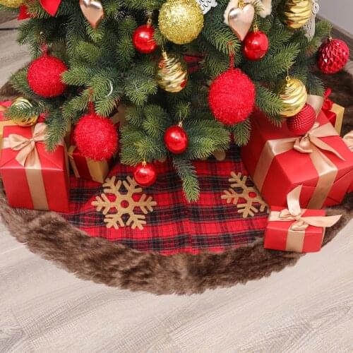 2020 Christmas Tree Group High-end Snowflake Plaid Mane Home Decorations Washable