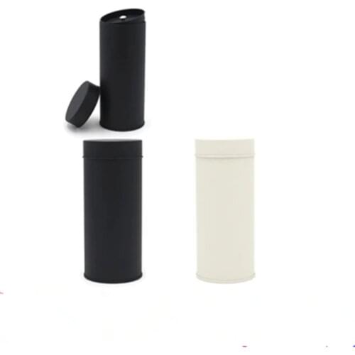 50pcs/lot Round black white tea tin box storage box for tea