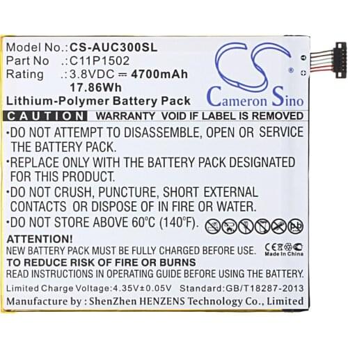 Cameron Sino 4700mah battery for ASUS P023 Z300C Z300CG Z300CXG ZD300M ZenPad 10 ZenPad 10.1 C11P1502 batteries