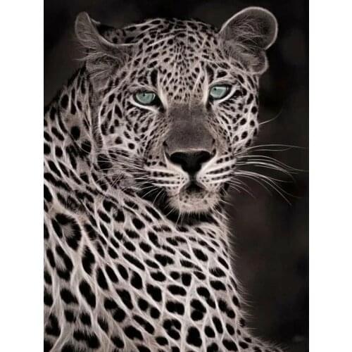 5D DIY Diamond Painting Black White Leopard Diamond Embroidery Cross Stitch Mosaic Rhinestone Home Decor Handmade Craft Gift