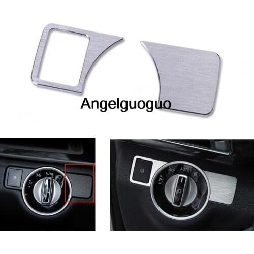 Angelguoguo Car styling aluminium alloy headlight switch decorative sticker cover for Mercedes Benz CLA GLA A B C Class