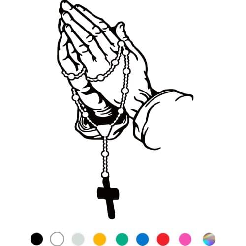 Car Sticker ROSARY BEADS RELIGIOUS Pray Decal For Cars Motorcycle Bumper Window Door Body JAYJOE Dropshipping Vinyl Car Stickers