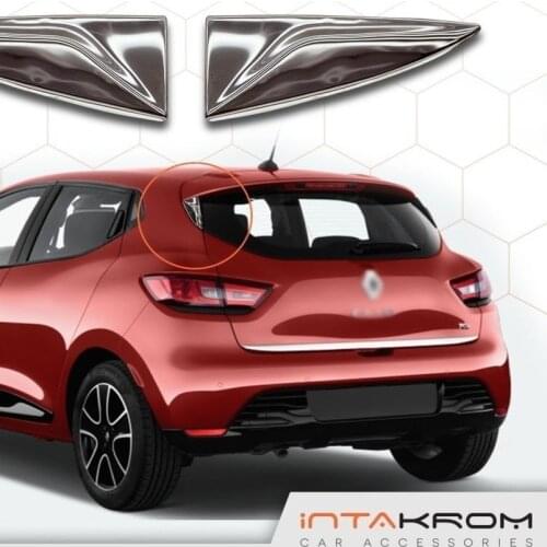 New Style High Quality Bright Silver Chrome Window Rear Spoiler Side Wing Splitter Trim For Renault Clio IV 2012 - 2018