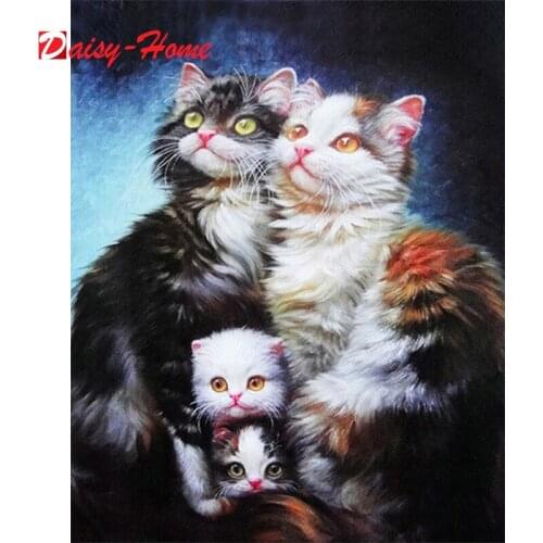Diamond Mosaic Animal Diamond Painting Cats Diamond Embroidery Cross Stitch Flowers Picture Of Rhinestones Handcraft
