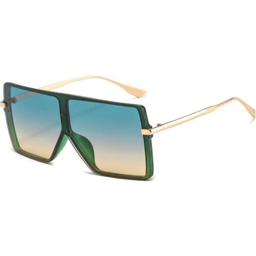 One Piece Square Sunglasses Women Oversized Trendy Sun Glasses For Female Flat Top Shades Oculos Lunette De Soleil Femm