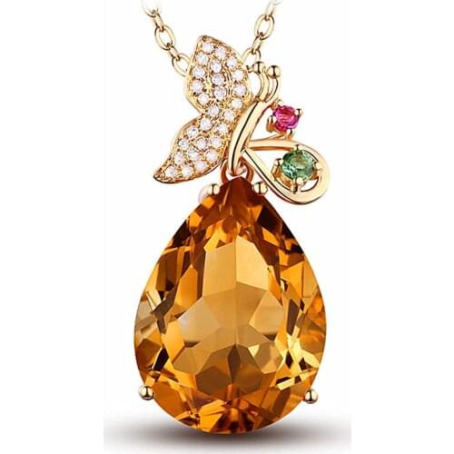 MOONROCY Gold Color Yellow Crystal Pendant Chain Necklace Chokers Butterfly Jewelry Wholesale for Women Girls Dropshipping