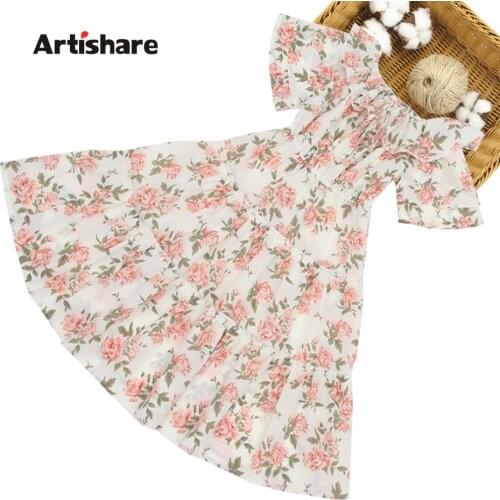 Kids Dresses For Girls Rose Floral Dress For Kids Girl Summer Children Party Dresses Casual Childrens Costumes For Girls