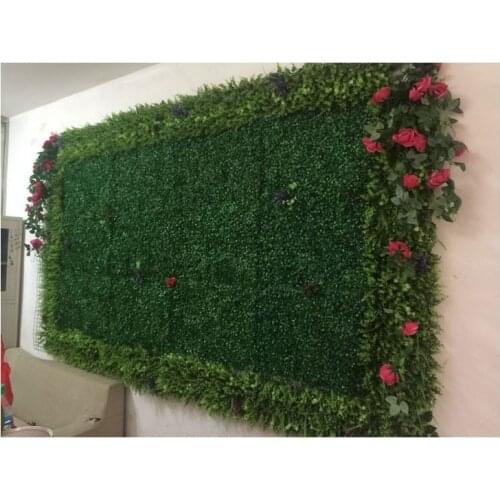 25cm x 25cm Artificial plastic boxwood fake foliage grass mat UV protect buxus Milan grass mat shop home garden wall decoration